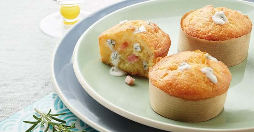 Muffin de tocino y queso Gorgonzola